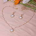 Set pearl earring &collar heart