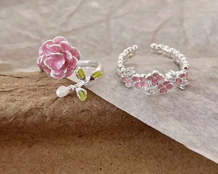 Pink rose petals set